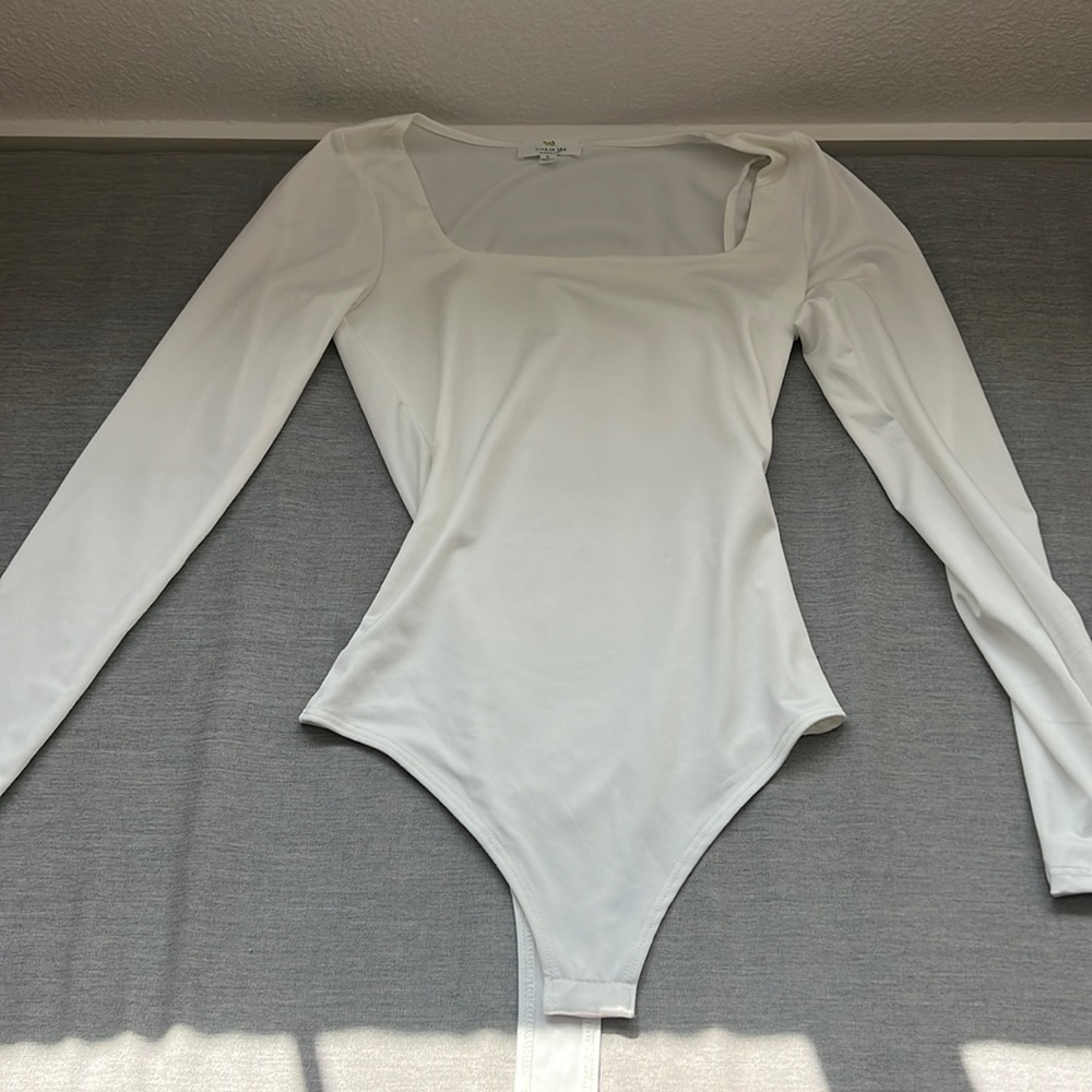 white long sleeve bodysuit